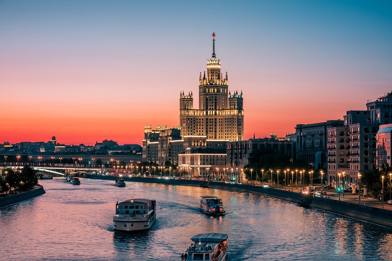 Sonnenuntergang, Moskau, Stadtbild